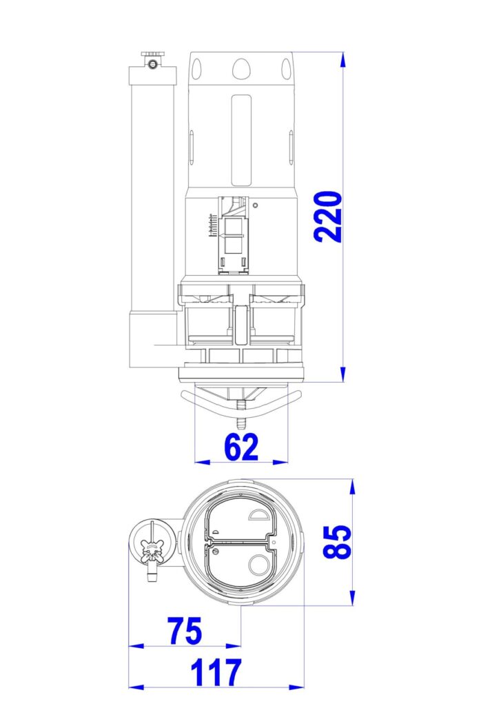 Cụm Xả Smart Round Low Liền Khối FV22 – Xả Mạnh, Tiết Kiệm Nước, Độ Bền Cao