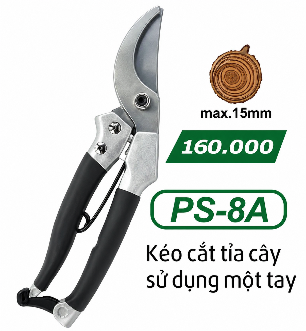✂️ Kéo Cắt Tỉa Cây PS-8A – Lưỡi Thép SK5 Sắc Bén, Dễ Dùng Một Tay