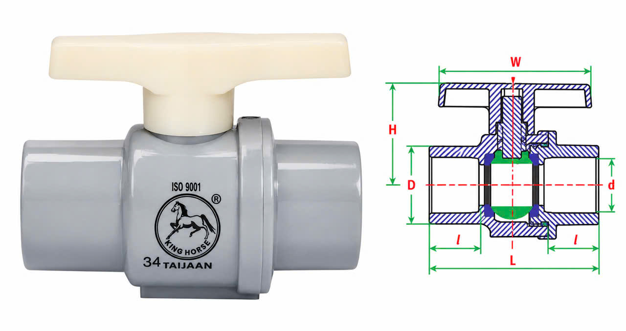 Van Nhựa PVC Tay Trắng Taijaan – Bền Bỉ, Chống Ăn Mòn, Điều Tiết Dòng Chảy Hiệu Quả