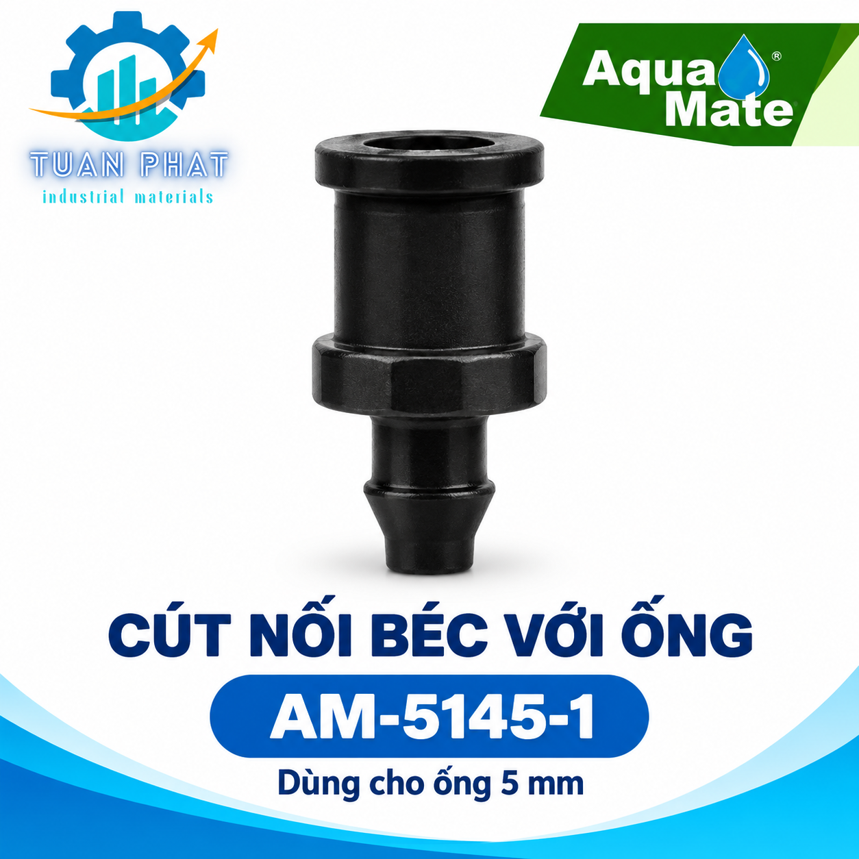 AM-5145-1  Cút Nối Béc Với Ống 5 mm Aquamate– Nhập Khẩu Đài Loan