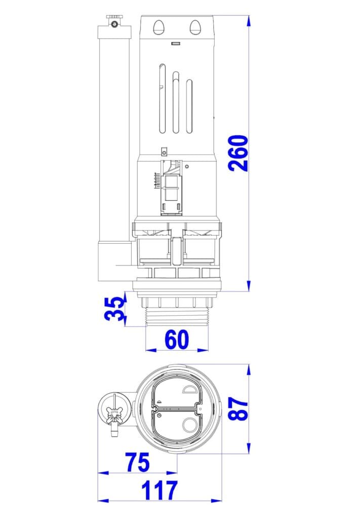 Cụm Xả Smart Round Két Rời FV17 – Xả Mạnh, Tiết Kiệm Nước, Độ Bền Cao