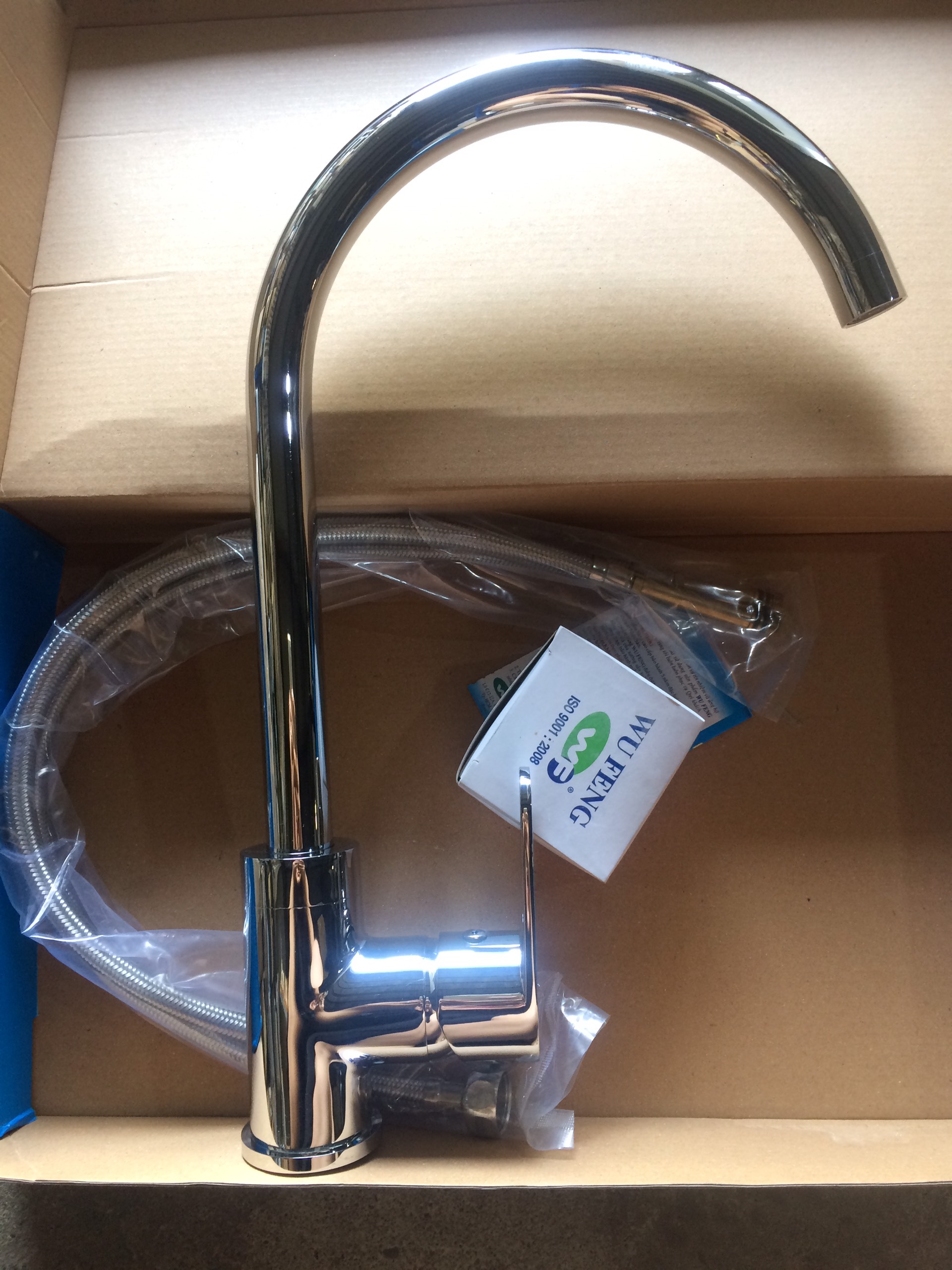 Vòi Rửa Chén Nóng Lạnh Wufeng WF-570 Cao Cấp – Đồng Nguyên Chất, Mạ 6 Lớp Niken Crom