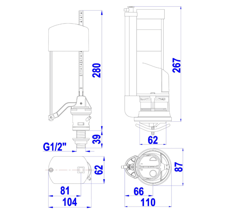 Bộ Xả Paradise LK Piston Pro 2 Nhấn VS0507 – Phụ Kiện Bồn Cầu Cao Cấp, Tiết Kiệm Nước Hiệu Quả