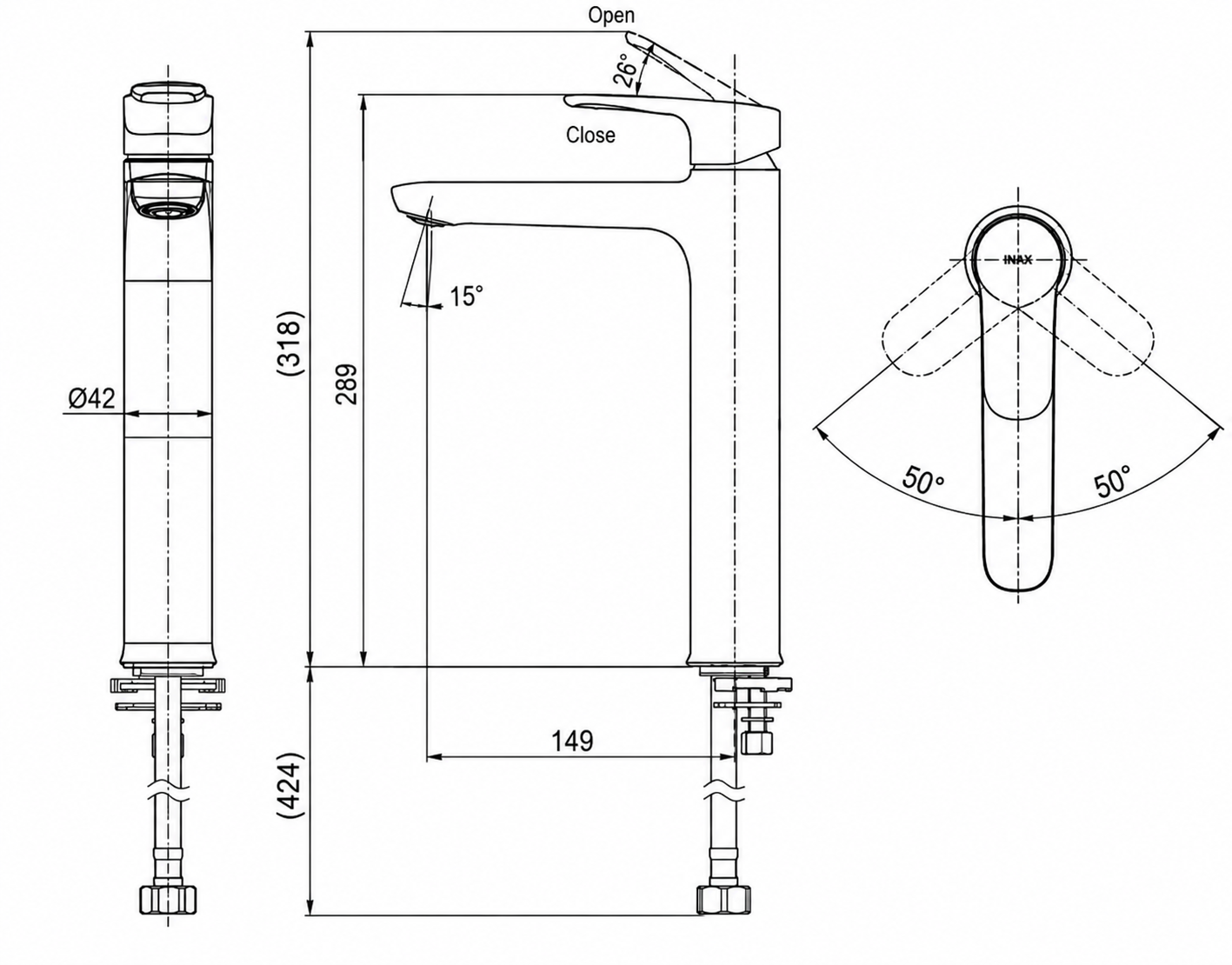 Vòi Lavabo Lạnh Cổ Cao INAX LFV-22SH – Thiết Kế Sang Trọng, Bền Bỉ Theo Thời Gian