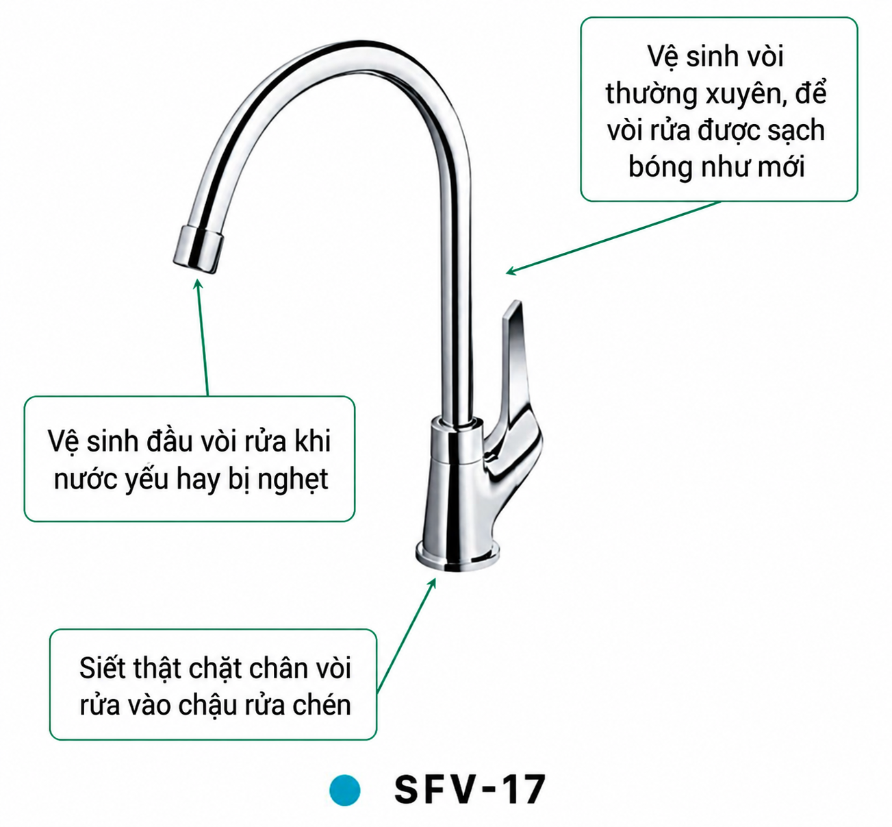 Vòi Rửa Bát Lạnh INAX SFV-17 Chính Hãng – Thiết Kế Sang Trọng, Bền Bỉ Theo Thời Gian