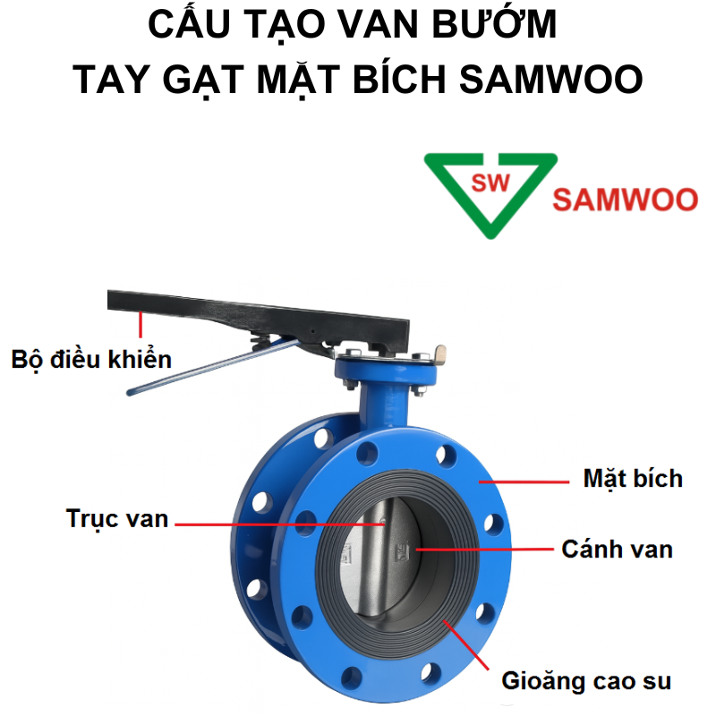 Van Bướm Tay Gạt Mặt Bích Samwoo Chính Hãng Hàn Quốc