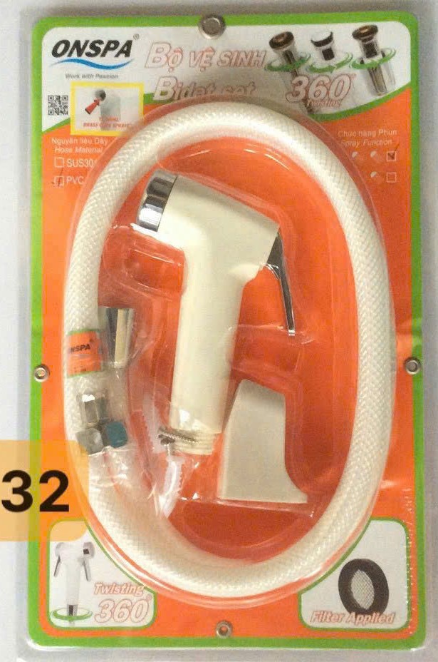 Bộ Xịt Vệ Sinh Cao Cấp Onspa C132 – Dây 1.2m, Xoay Linh Hoạt, Chống Gỉ Sét
