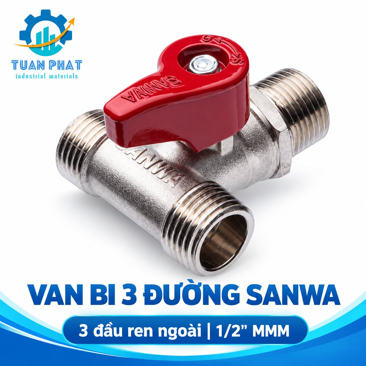 Van Bi 3 Đường Nước Sanwa 1/2″ phi 21 MMM – Giải Pháp Kết Nối Hiệu Quả, Bền Bỉ Cho Mọi Hệ Thống Cấp Nước