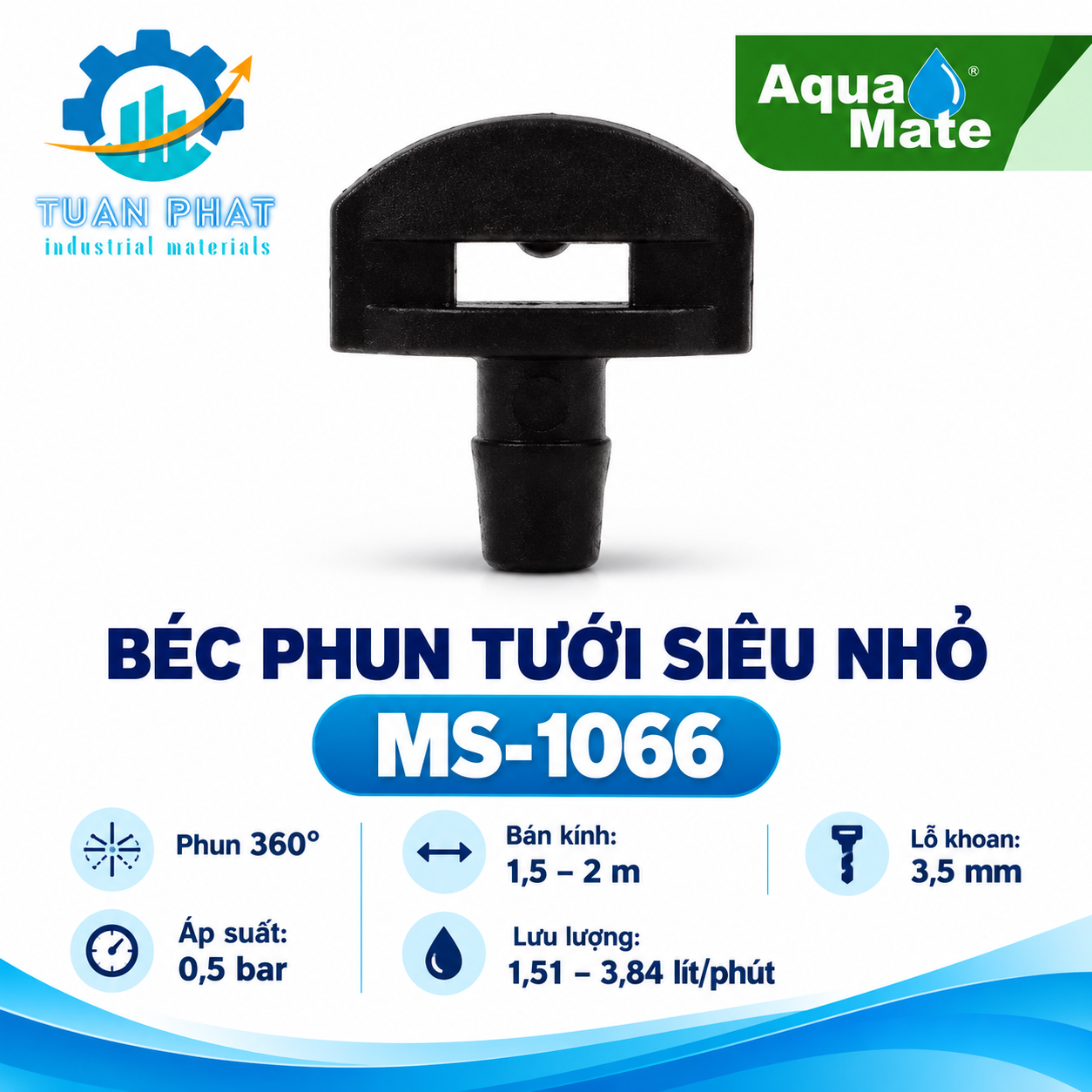 MS-1066 Béc Phun Tưới Siêu Nhỏ Aquamate Phun 360° – Nhập Khẩu Đài Loan