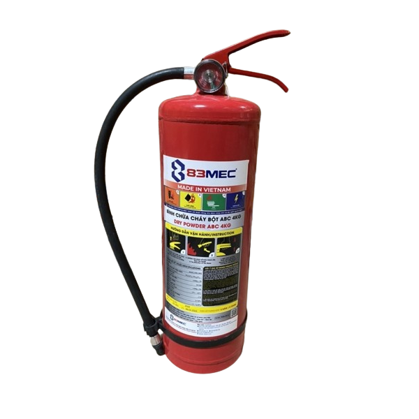 Bình Chữa Cháy Xách Tay Bột ABC 4kg BQP – Chính Hãng Bộ Quốc Phòng
