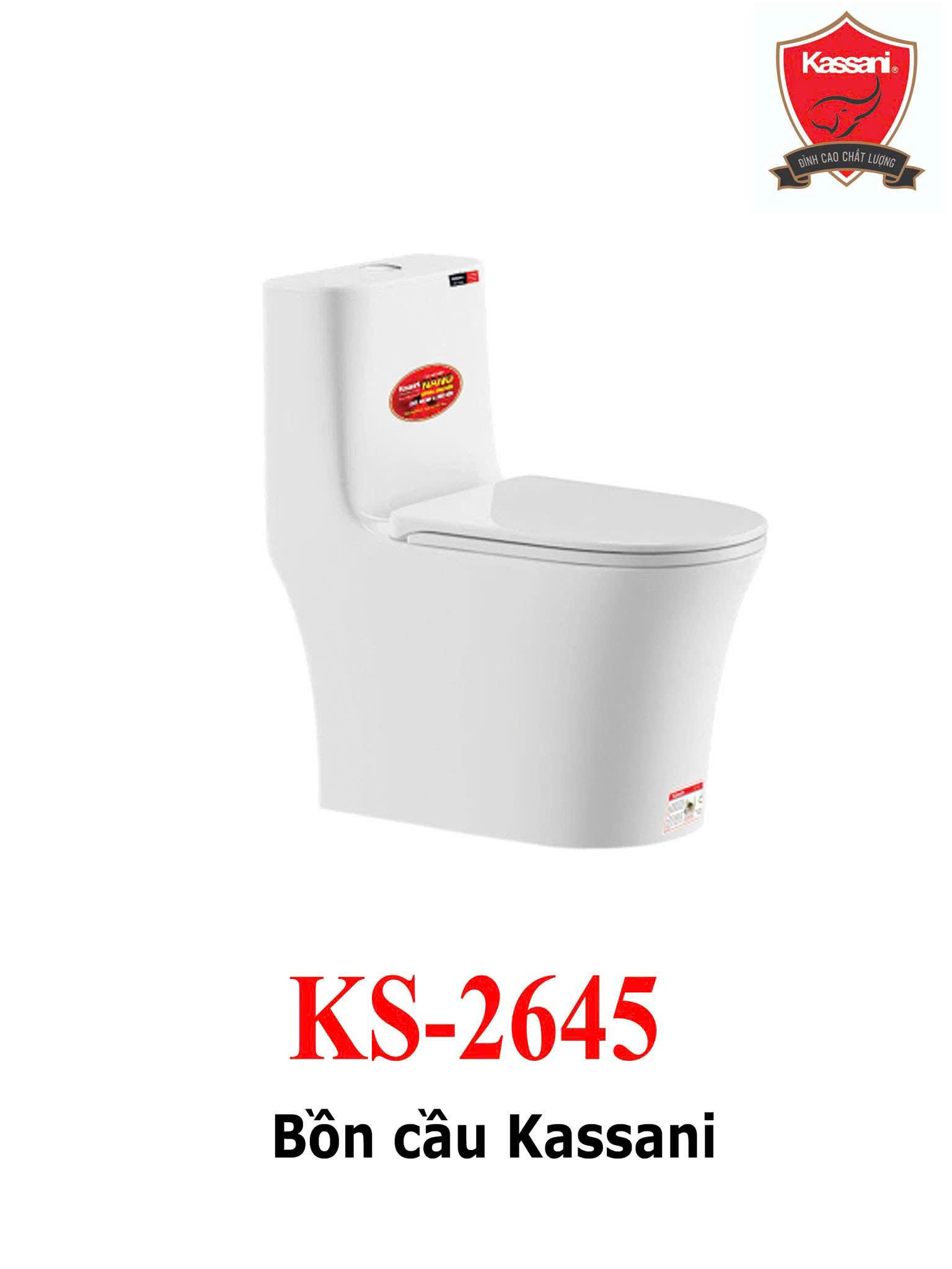 🚽 Bồn Cầu Kassani 2645 – Giải Pháp Vệ Sinh Hiện Đại, Sang Trọng và Tiết Kiệm