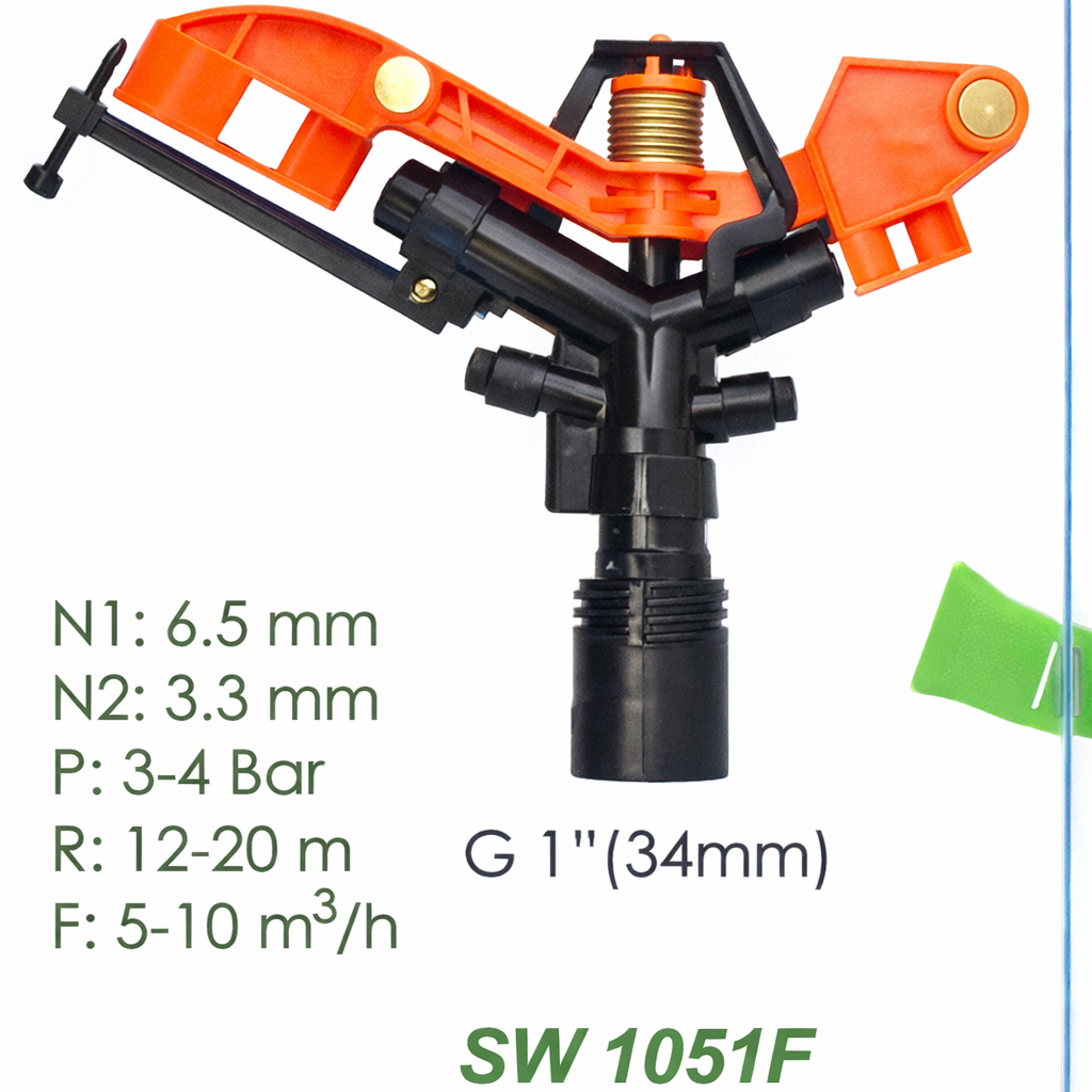 Béc Phun Cánh Đập 4 Tia GYSW1051F – Phun Xa 20m, Tưới Mạnh Siêu Bền