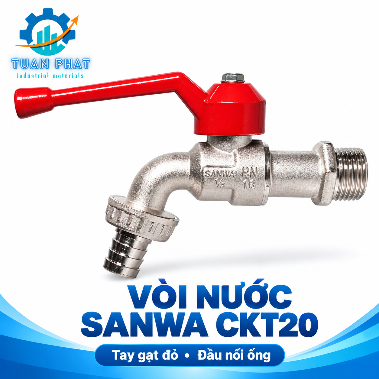 Vòi Đầu Dài SANWA DN20 (CKT20) phi 27 Thái Lan – Cấp Nước Mạnh Mẽ, Chống Rò Rỉ Tuyệt Đối