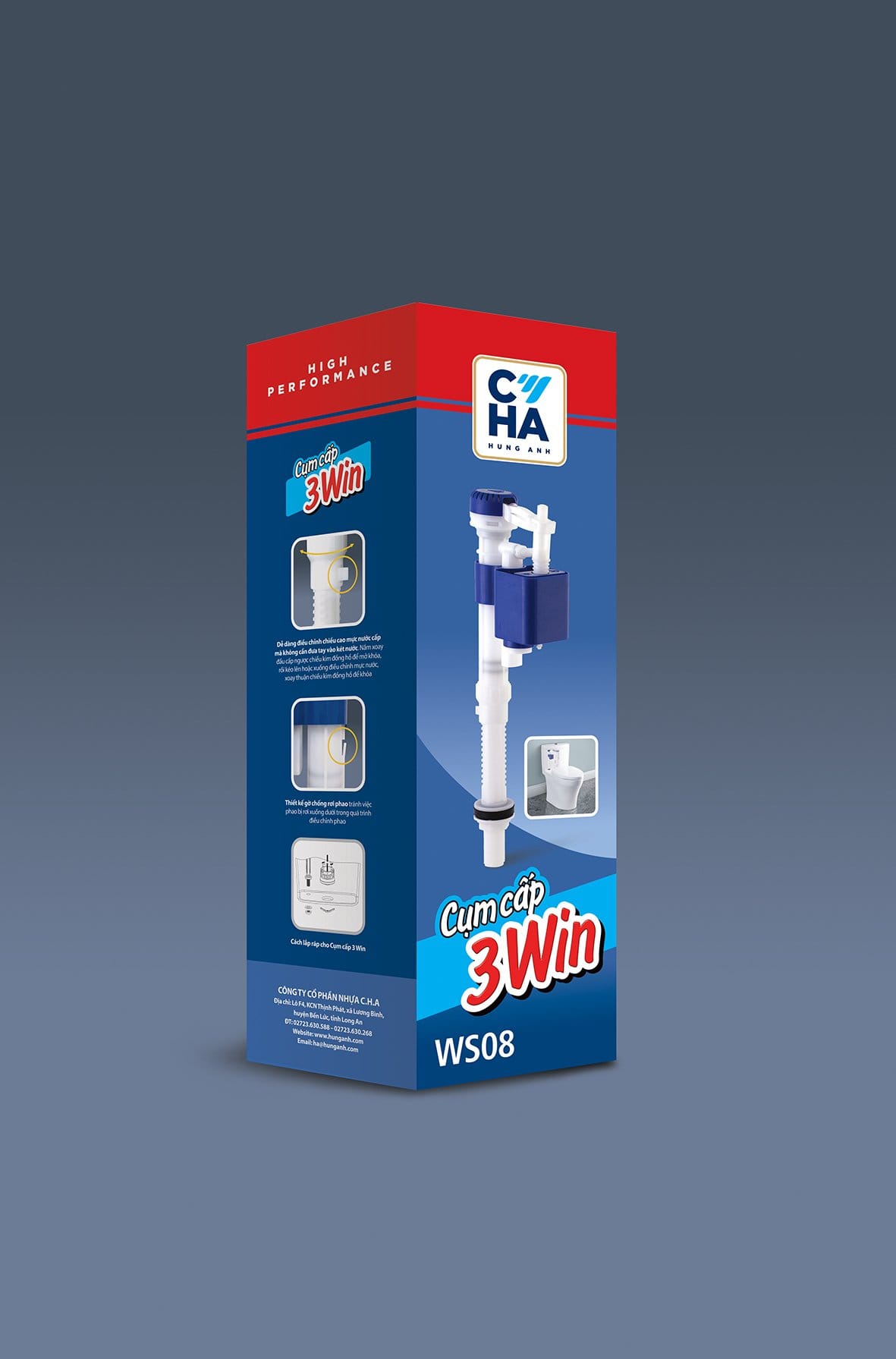 Cụm Cấp 3 Win WS08 Chính Hãng CHA - Hùng Anh | Cấp Nước Nhanh, Bền Bỉ, Chịu Áp Lực Cao