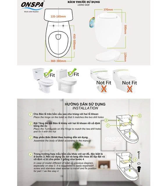 BỘ XỊT VỆ SINH THÔNG MINH KHÔNG ĐIỆN ONSPA 106VS03 – TIỆN LỢI, BỀN BỈ, DỄ LẮP ĐẶT