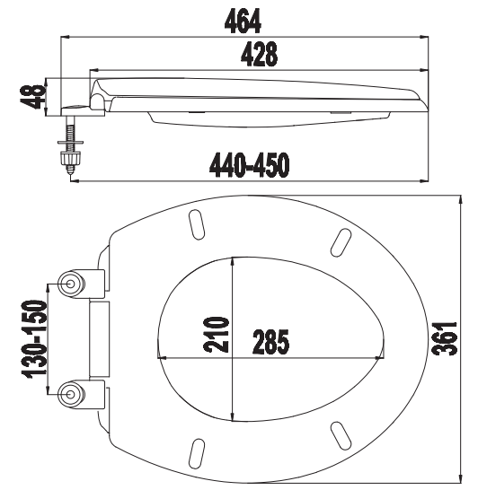 NẮP BÀN CẦU THƯỜNG HA-03T – NHỰA PP CAO CẤP, BỀN ĐẸP, DỄ LẮP ĐẶT