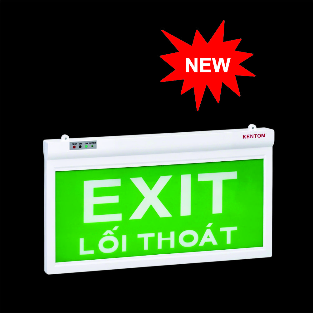 KT-660 Đèn Exit dạng Mica 2 mặt, Led 3W, 2 giờ (16.7cmx42cm) - Kentom/Việt Nam