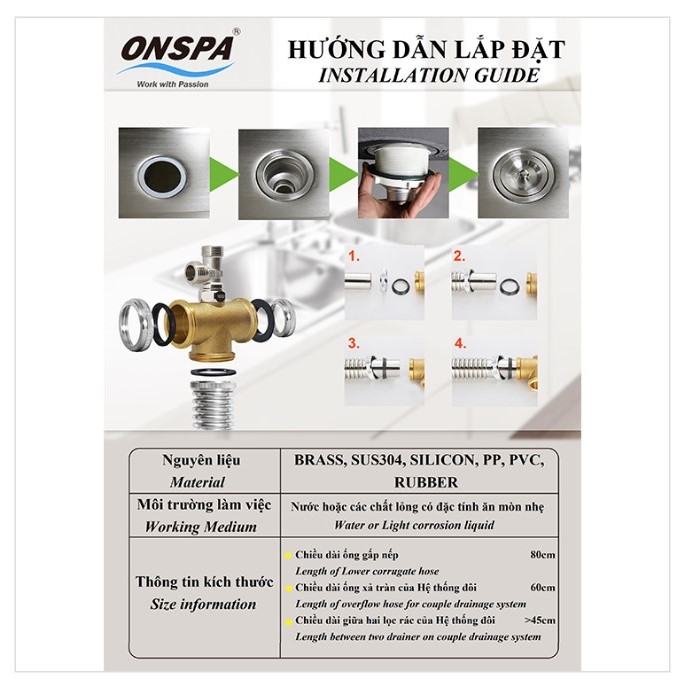 HỆ THỐNG THOÁT NƯỚC NHÀ BẾP ĐÔI ONSPA