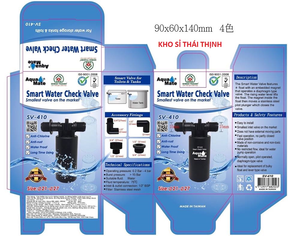 Phao Cơ Chống Tràn Thông Minh Aquamate SV-410 – Tự Động Đóng Ngắt Bằng Áp Lực Nước
