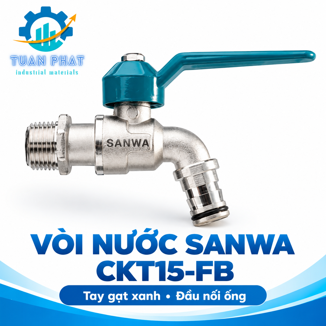 Vòi Bi Màu Đầu Dài SANWA ren 21 CK15 – Nhỏ Gọn, Bền Bỉ, Thẩm Mỹ Cao