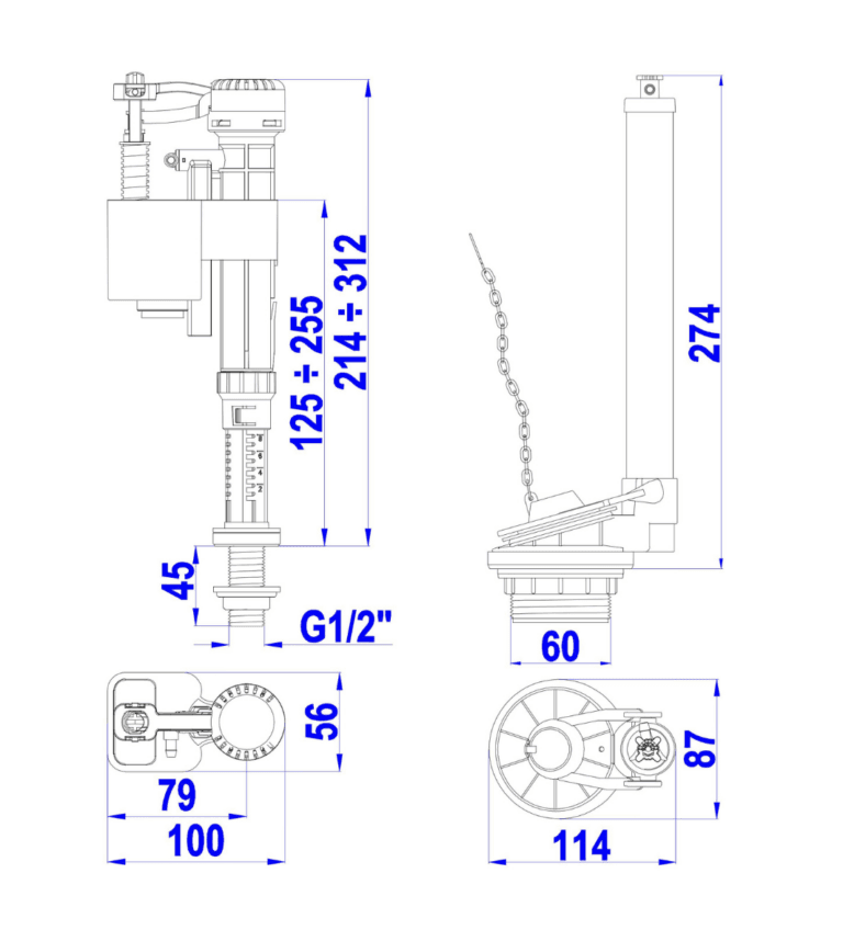 Bộ Xả 3 Win Một Cấp VS0108 – Hoạt Động Ổn Định, Cấp Nước Nhanh, Độ Bền Cao
