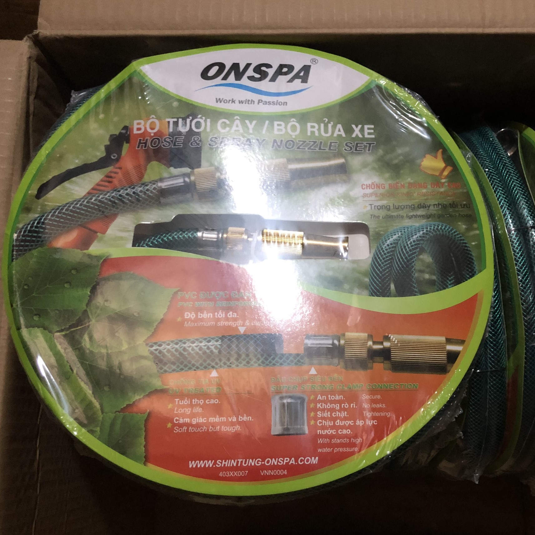 Bộ xịt rửa tưới cây điều chỉnh tia nước Onspa 1021 5m-20m