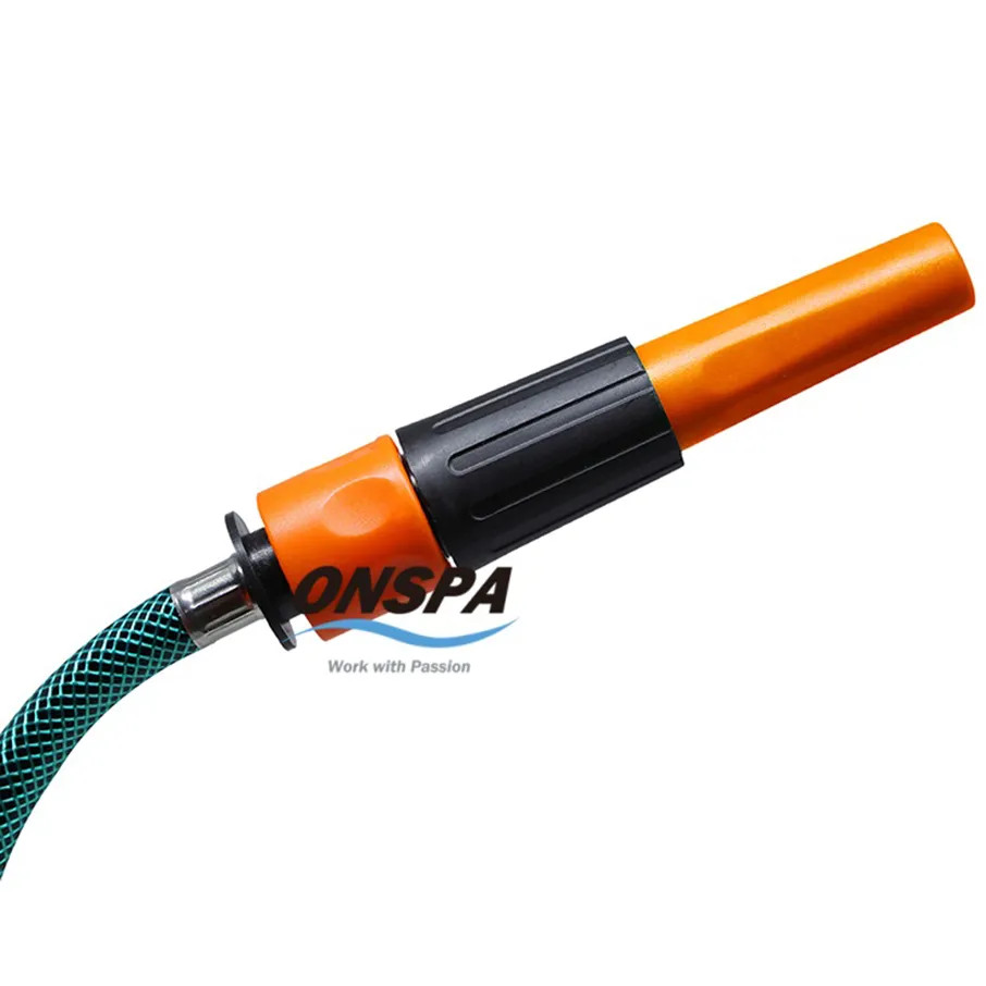 Kệ đẩy tưới cây 1302 cao cấp màu cam - Dây tưới Onspa 20m, đầu xịt điều chỉnh tia nước tiện lợi