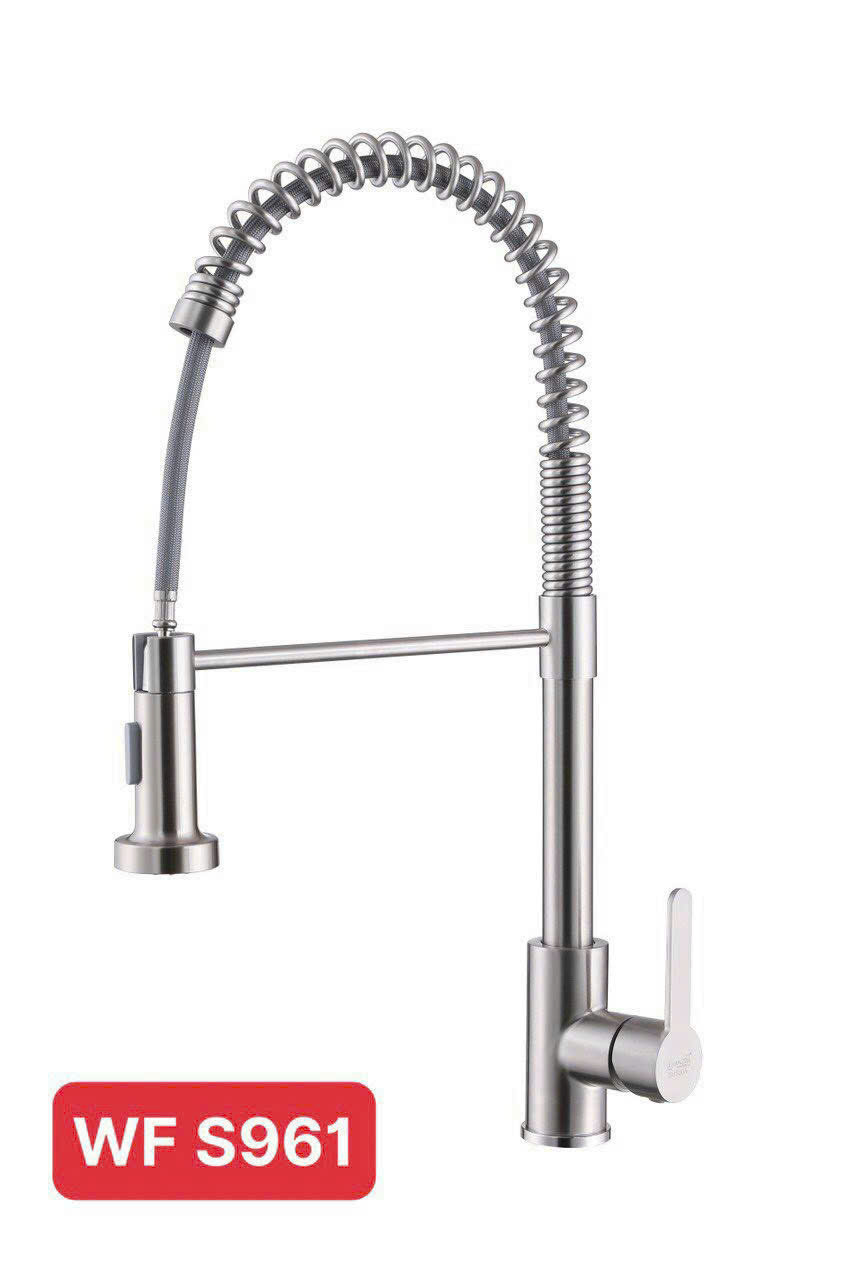 Vòi rửa chén nóng lạnh inox 304 dây rút cao cấp Wufeng WF-S961