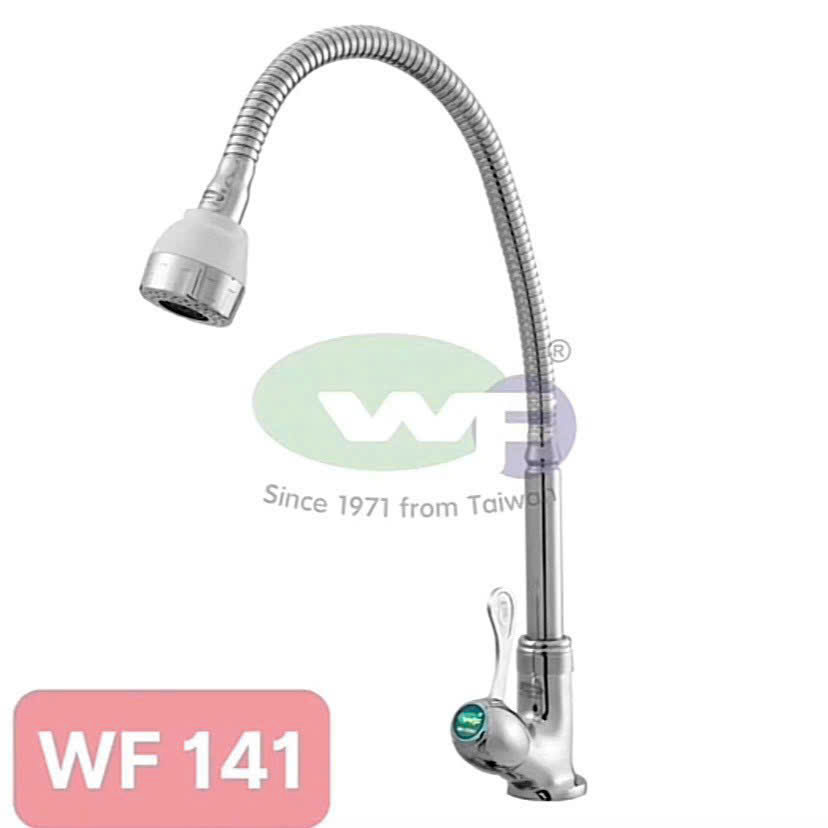 Vòi Rửa Chén lạnh Gắn Bồn Ống Lò Xo Wufeng WF-141 – Đồng Mạ Crom Cao Cấp