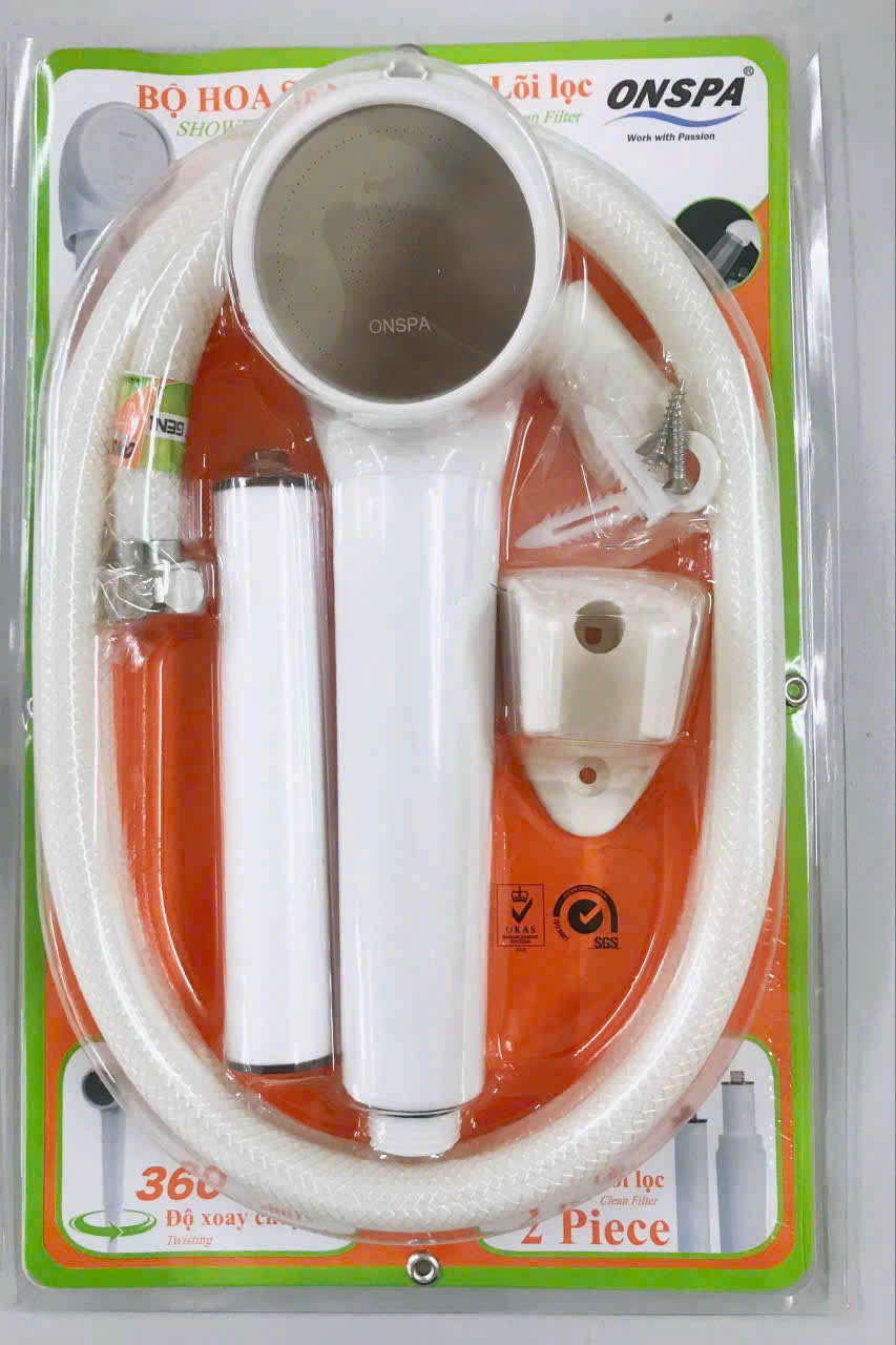 Bộ sen phun sương lõi lọc cao cấp M2 dây PVC xoay 360° Onspa 1m5