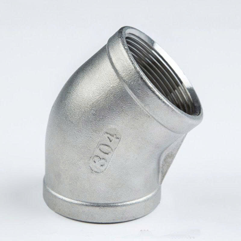 Co 45 Độ (chếch) Nối Ren BSPT Inox 304 DN8-DN100