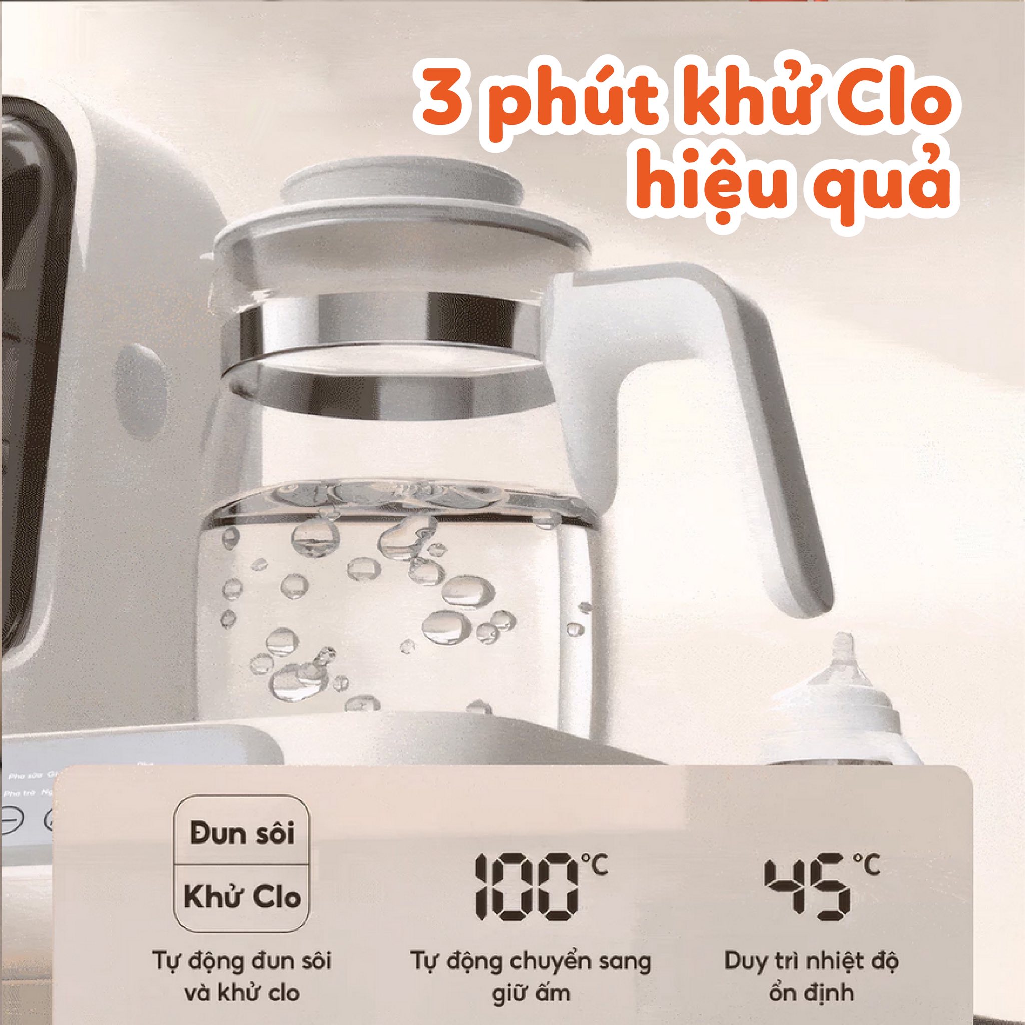 Đun nước, khử clo siêu tiện lợi