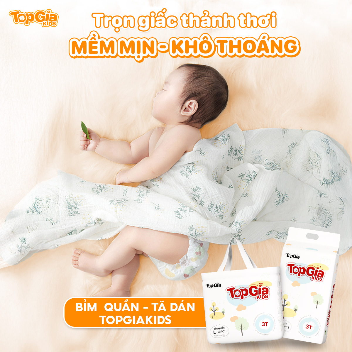 bỉm topgiakids mềm mịn cho bé