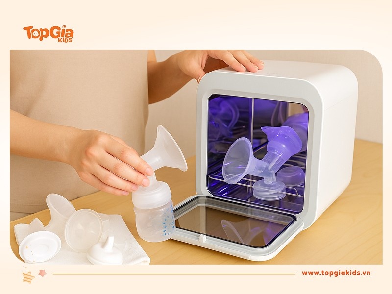 Hướng dẫn tiệt trùng máy hút sữa bằng máy tiệt trùng UV cho mẹ