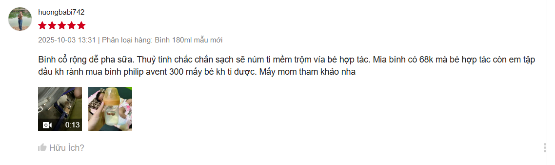 Trải nghiệm đánh giá thực tế từ mẹ bỉm về bình sữa TopGiaKids