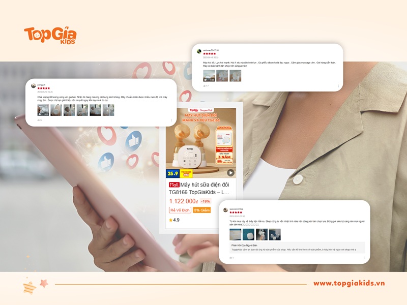 Đánh giá máy hút sữa TopgiaKids từ mẹ bỉm toàn quốc