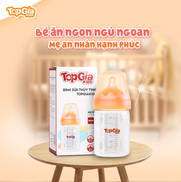 Bình sữa thủy tinh TopgiaKids giải pháp cho bé ăn ngon