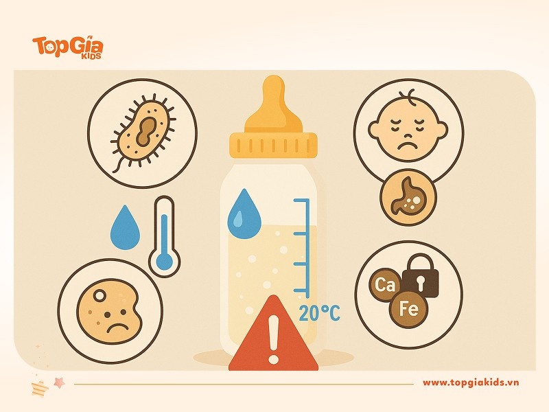 Tác hại của việc pha sữa bằng nước nguội