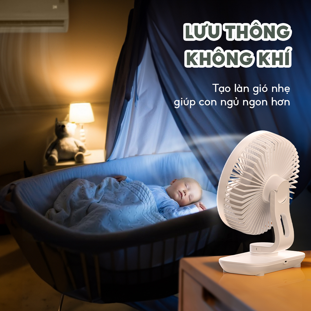 Quạt tích điện mini để bàn TopgiaKids M7-07