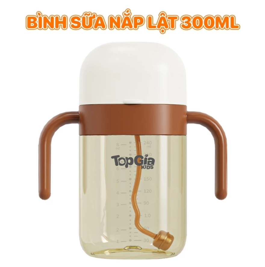 Bình sữa nắp lật PPSU TopgiaKids 240ml/300ml