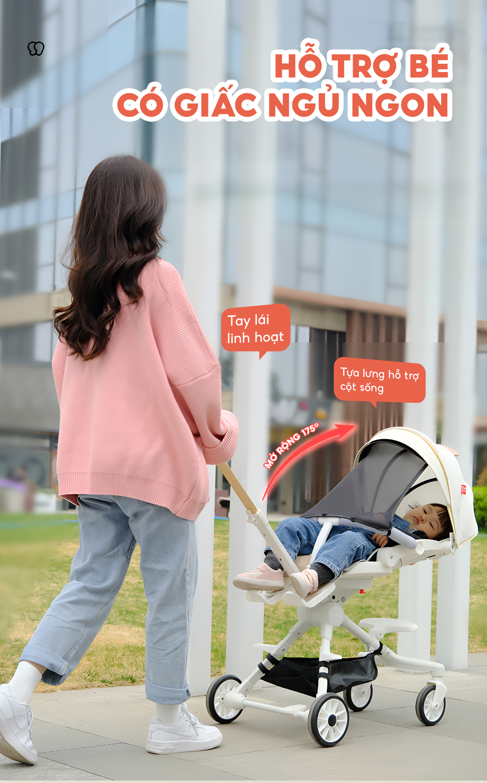 Xe đẩy gấp gọn trẻ em TopgiaKids M7-01