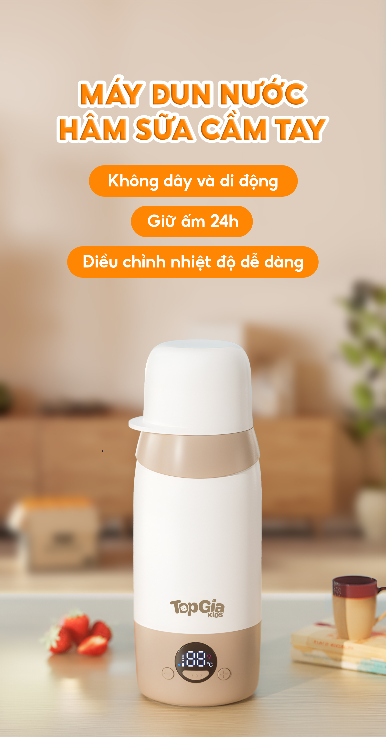 Máy đun nước hâm sữa cầm tay TopgiaKids M3-03