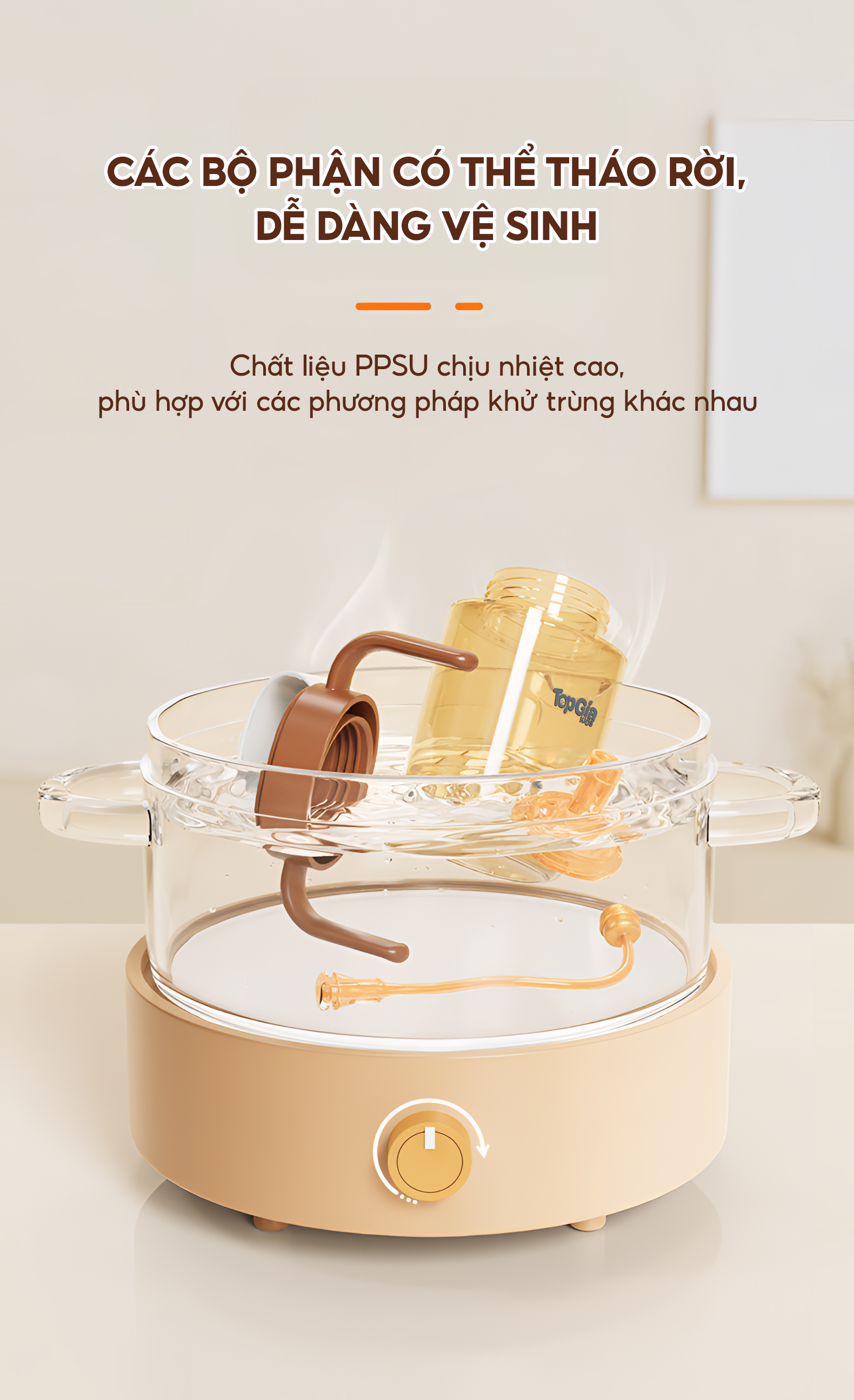 Bình sữa nắp lật PPSU TopgiaKids 240ml/300ml
