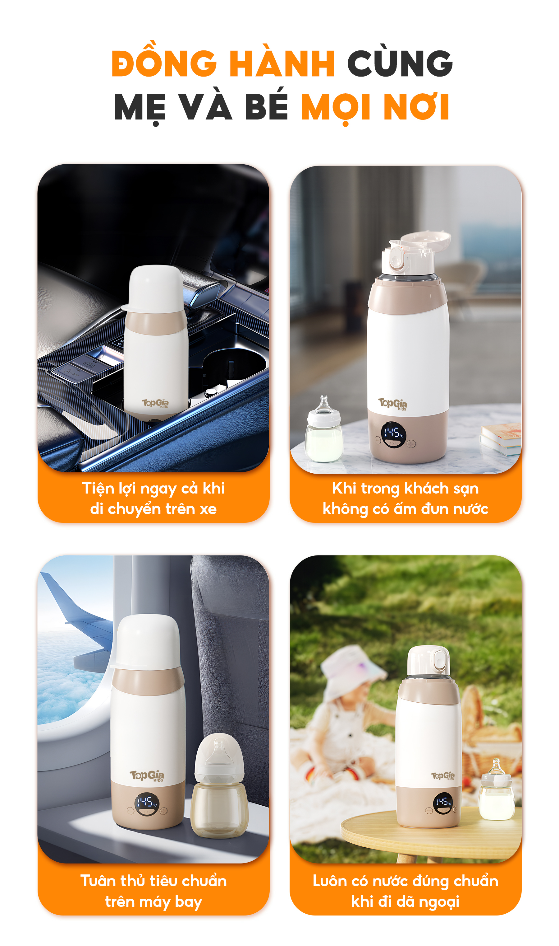 Máy đun nước hâm sữa cầm tay TopgiaKids M3-03