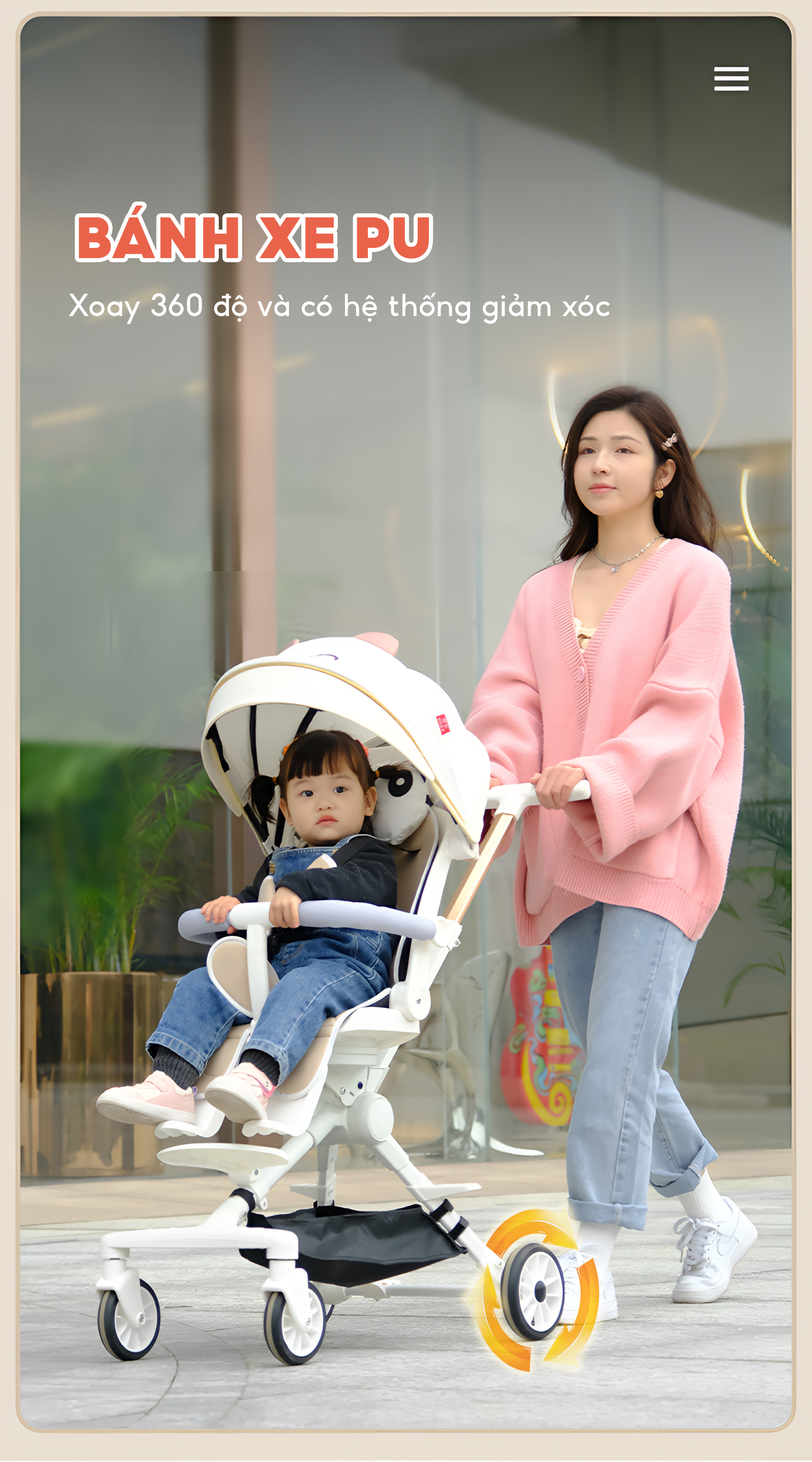Xe đẩy gấp gọn trẻ em TopgiaKids M7-01