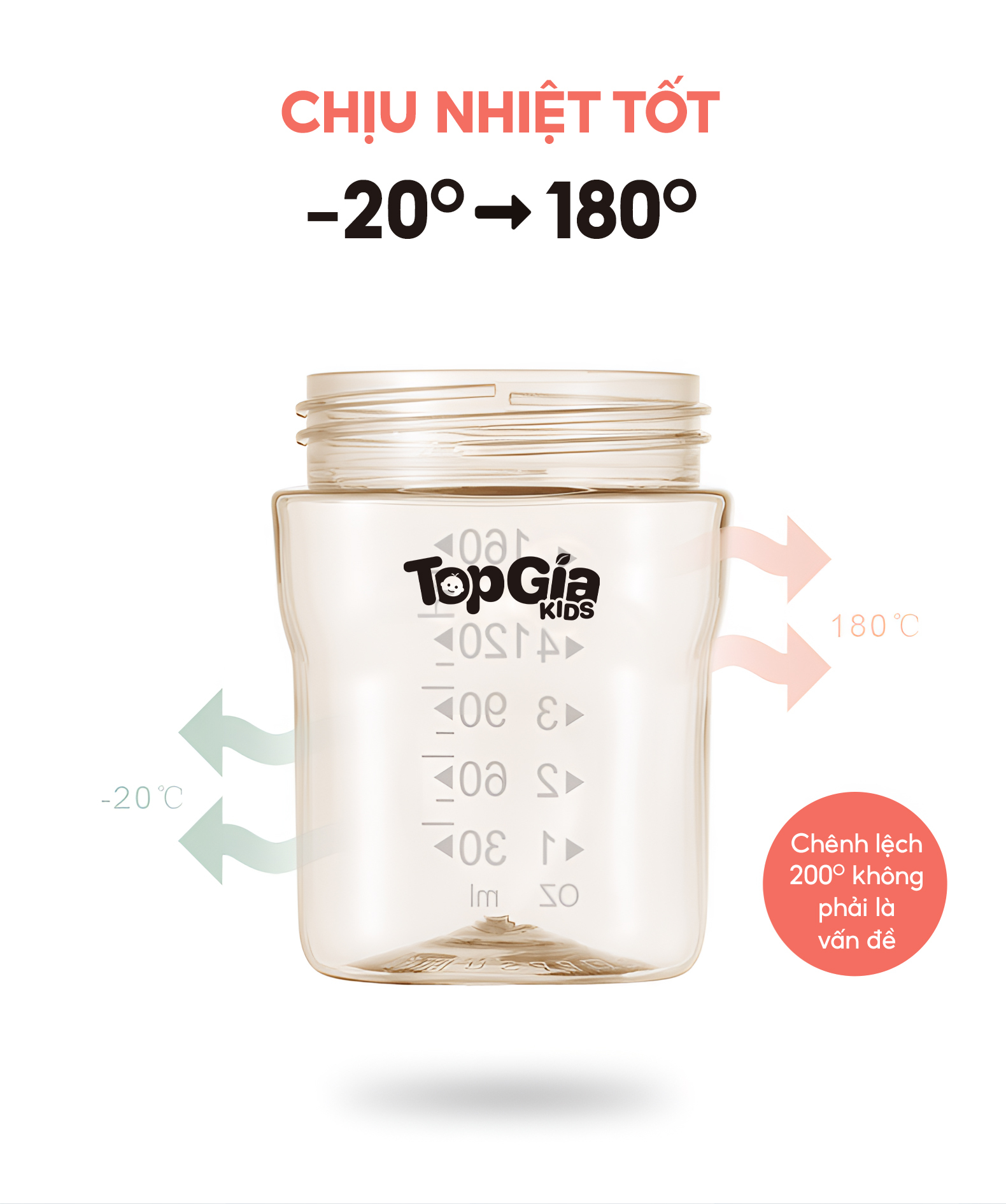 Bình sữa PPSU TopgiaKids cho bé 160ml/270ml