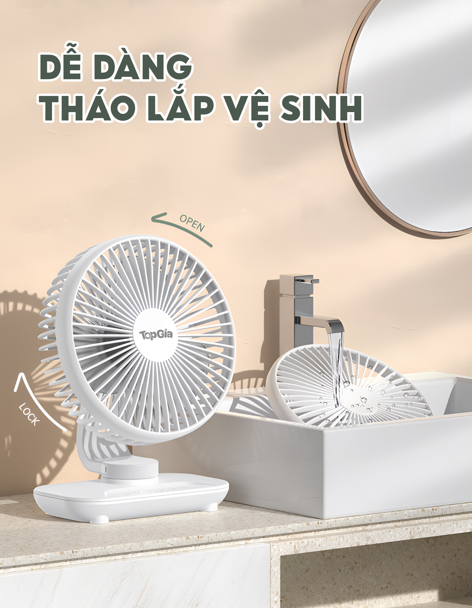 Quạt tích điện mini để bàn TopgiaKids M7-07