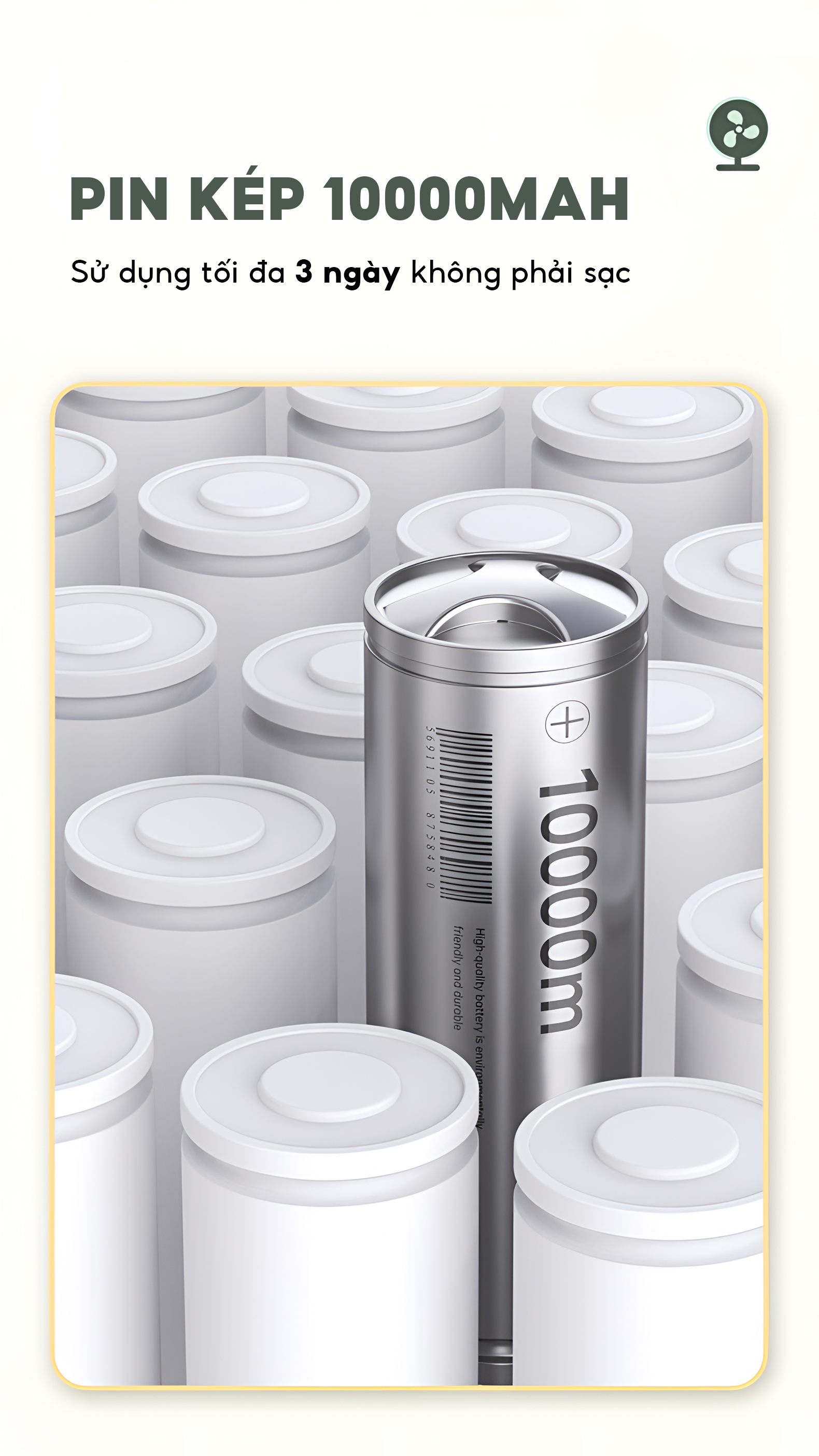 Quạt tích điện mini để bàn TopgiaKids M7-07