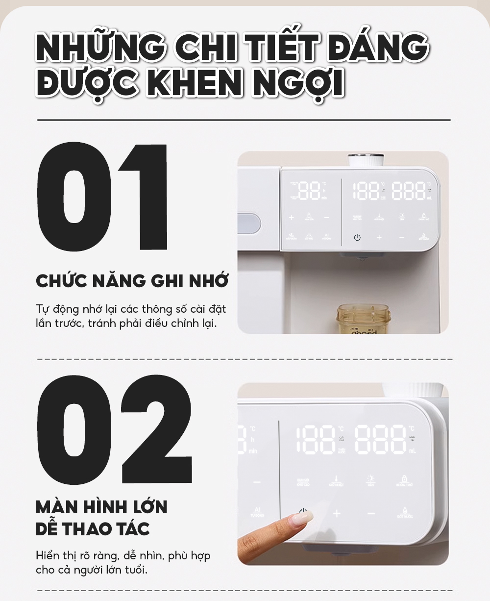 Máy đun hâm rót nước và tiệt trùng UVC cao cấp TopgiaKids M1-05