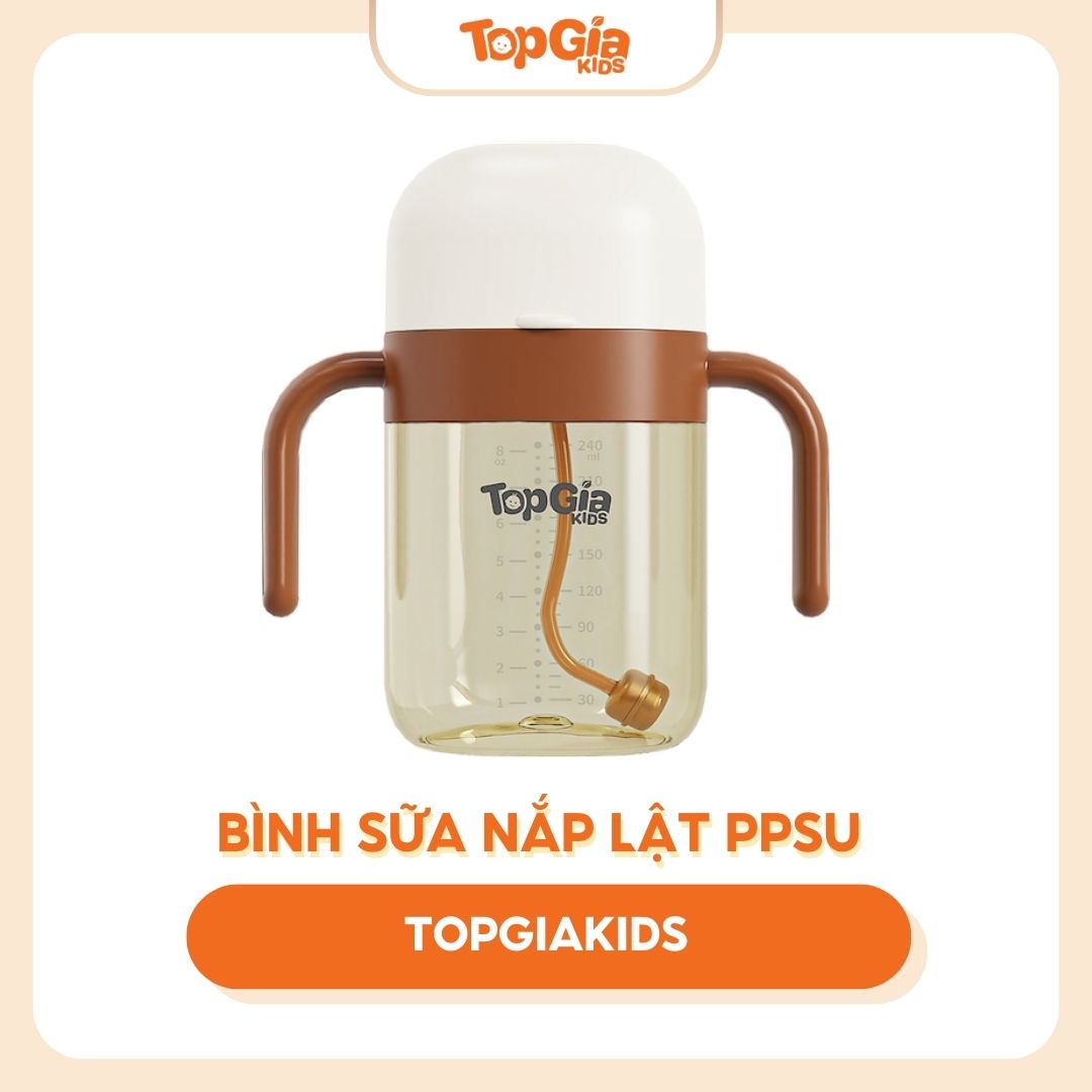 Bình sữa nắp lật PPSU TopgiaKids 240ml/300ml